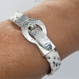 Gray Leather Bracelet